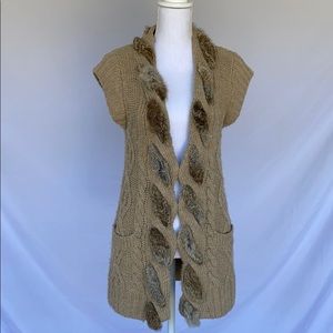 Leifsdottir Cardigan with fur inset
